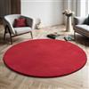 the carpet Relax Tappeto moderno a pelo corto, soggiorno, fondo antiscivolo, lavabile fino a 30 gradi, morbidissimo, aspetto pelliccia, Rosso, 120 cm Rotondo