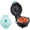 Generic Mini Macchina per Torte Elettrica, Macchina per Ciambelle da 350 W con Rivestimento Antiaderente, Macchina per Waffle da Banco per Uso Domestico per Colazione Dessert Utensili da Pasticceria