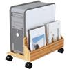 HBALDTEDC Carrello porta CPU per computer, Supporto for PC Tower con ruote girevoli in legno multicolore for riporre oggetti sotto la scrivania(Natural)