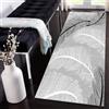 Siunwdiy Tappeto da Cucina Grigio Bianco Grigio 3.6 metri Motivo a piume Tappeto Passatoia Tappeto Cucina Antiscivolo Lavabile Tappeti Runner Lungo Tappeto per Cucina, Corridoio,Soggiorno，50x360cm
