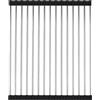 Generic Scolapiatti pieghevole per lavello in acciaio inox, ripiano per filtro dell'acqua per verdure e piatti, resistente al calore, organizer da appoggio (nero, 29 x 50 cm)
