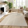the carpet Lima Tappeto di design sostenibile ed ecologico, morbido e facile da pulire, effetto 3D, lavabile, pile in 100% poliestere riciclato, beige chiaro, 200 x 290 cm