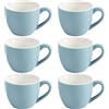 homEdge Mini tazzine da caffè in porcellana, 90 ml, per caffè espresso e tè, set da 6, colore: azzurro