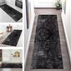 SGLGSTORE Tappeto Passatoia per Corridoio Nero Grigio scuro Tappeto Cucina Antiscivolo Lavabile 50X300CM Tappeti Runner Moderno Soggiorno Tappetino zerbino al metro Si pulisce con il mocio è Antisfilo tappeti