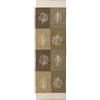 Pierre Tappeti Tappeto WINTER BEIGE disegno foglie alberi autunno 100% cotone annodati a mano, passatoia stuoia cucina multiuso lavabile cm.55x180