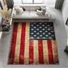 Generico Grande Tappeto Salotto Marrone - stampa Retrò Bandiera Americana 140x200 cm Antiscivolo Lavabile in Lavatrice Pelo Corto Tappeto, Camera da Letto Sala Ufficio Bambina Bambino