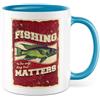 Pagma Druck Tazza da caffè con scritta - Regalo Fishing is the only thing that matters - Tazza da caffè in ceramica 330 ml - idea regalo pescatore pesca
