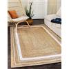 Ripaz Vogue Tappeto da pavimento in fibra di iuta naturale, intrecciato a mano, rettangolare, per soggiorno, 160 x 230 cm