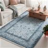 TESSO LIVING Tappeto Salotto 120x160 cm Blu Jeans Kilim Vintage Piatto Antiscivolo Riscaldamento Pavimento Design Belga