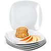 MamboCat Lotta - Set di 6 piatti da torta, in porcellana bianca, per 6 persone, piccoli piatti per insalata, dessert, finger food & Co. I piatti eleganti per colazione, pranzo, caffè e pane da sera