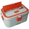 BRANDANI lunch box termica con posate e borsa contenitore grigio e rosso