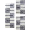 Carpetsale24, Set 3 Tappeti Shaggy Grigio chiaro per Camera da Letto - Pelo Lungo, Motivo a Quadri - 2x 60x110 cm + 1x 80x250 cm - Morbidi e Facili da Pulire