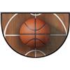 Mexpekil Zerbino a mezza luna con campo da basket, per interni ed esterni, antiscivolo, lavabile, a semicerchio, assorbente, per ingresso, 61 x 91 cm