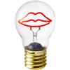 Baroni Home Lampada da Tavolo a forma di Lampadina, Ricaricabile con Cavo USB, Senza Fili, Luce LED, 7x7x12cm Kiss
