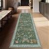Siunwdiy Tappeto Cucina e Corridoio Lavabile, Passatoia Antiscivolo con Design Farfalle e fiori, Morbido e Durevole per Ingresso, Soggiorno, Camera,2 Metri 60×200 cm,Verde scuro