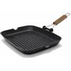 Olympia Cookware Bistecchiera Grill 26x26cm, Olympia - Piastra Padella Grill in Alluminio Pressofuso Antiaderente 5 Strati, Manico Salvaspazio Legno, Senza PFOA e Nickel, Prodotta in Italia
