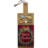 COSE DA CASA Tagliere Legno Natalizio 45x15 con Coltello/Forchetta Antipasti Salumi Formaggi Idea Regalo Decorazione per la Tavola di natale Feste