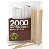 Baciato Caffè 2000 Palette Lunghe per Caffè e Cappuccino Monouso in Legno di Betulla da 11cm, Imbustate Singolarmente, Biodegradabili e Compostabili, Resistenti al Calore per Mescolare Caffè e Bevande