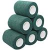 STpro Non Tessuto Coesive Elastica Benda Flessibile Bendaggio in Varia Colori,7,5cm x 6 Rotoli,Verde Scuro