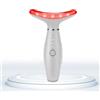 TLINNA Massaggiatore viso -7 colori rosso-terapia per viso e collo per rughe, doppio mento, massaggiatore viso vibrante con termiche (bianco)