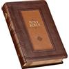 Christian Art Gifts KJV Holy Bible, Giant Print Standard Size Faux Leather Red Letter Edition - Thumb Index & Ribbon Marker, King James Version, Saddle Tan/Butterscotch