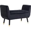 HOMCOM Cassapanca Imbottita con Gambe in Legno per Soggiorno, Camera e Ingresso, 107x42x65 cm, Nero | Aosom Italy