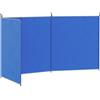 Outsunny Paravento per Campeggio con 4 Aste in Acciaio, Borsa da Trasporto, per Campeggio, Giardino e Spiaggia, 540x150 cm, Blu | Aosom Italy