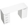 HOMCOM Scrivania per Computer con 4 Cassetti e Armadietto per Studio, 140x48x75 cm, Bianco | Aosom Italy