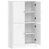 HOMCOM Armadio Alto da Cucina con 2 Ripiani Regolabili e 4 Ante Arcuate, 60x30x110 cm, Bianco | Aosom Italy