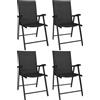 Outsunny Set di 4 Sedie da Giardino Pieghevoli, Struttura in Acciaio Robusta senza Montaggio, Schienale Alto Ergonomico, 58x62x97 cm, Nero | Aosom Italy