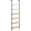 HOMCOM Scaffale Libreria Industriale da parete con 6 ripiani in Acciaio, 60x30x206 cm, Legno Naturale | Aosom Italy