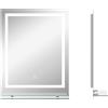kleankin Specchio Rettangolare Luminoso LED da parete per bagno, 70x50x2.7 cm, Trasparente | Aosom Italy