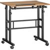 HOMCOM Scrivania da Seduto Regolabile con Piano Inclinabile e Telaio in metallo, 70x60x120 cm, Marrone | Aosom Italy