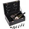 al canevon Set Degustazione Vino Regalo con Baule Rigido in Pelle e Accessori - Prosecco Extra Brut DOCG & El Vin del Nono - Confezione Elegante Riutilizzabile - Al Canevon