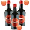 Sicilia Bedda - Amara Amaro d'Arancia Rossa - Amaro Siciliano con Tappo Sicilia Bedda (3 BOTTIGLIE CL. 25)