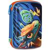 SJ GANG STYLE JAM GANG Astuccio Scuola Speed Pad + Dragon Glide, Blu, Portapenne Mono Scomparto con Plance Amovibili, Completo Di Penne, Matite, Colori, Accessori Zaino, Scuola Elementare, Bambino