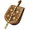 Mythrojan Mythojan Medieval Leather Birka Bag Leather Belt Pouch Viking Birka Bag with Solid Brass Embossed Decoration for Viking Cosplay Reenactment SCA LARP - Brown