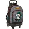 safta MY Hero Academia - Zaino grande con ruote, compatto, rimovibile, ideale per bambini di diverse età, comodo e versatile, qualità e resistenza, 33 x 22 x 45 cm, colore: nero, Nero, Estándar,