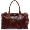 SID & VAIN® borsa viaggio tracolla vera pelle vintage YALE ZIP grande borsone bagaglio a mano sportiva duffle bag weekend uomo donna marrone prodotto artigianale