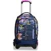 Seven Trolley Scuola Seven Jack 3 Ruote - Virtual Girl Ragazza - Zaino Sganciabile - Doppio Uso - Jeans, Rosa