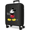 Disney Joumma Mickey Waiting Valigia cabina nera 40x55x20 cm rigida 2,8 kg chiusura TSA integrata ABS 2,8 kg 37L espandibile bagaglio a mano