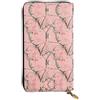 hhxvcv Portafoglio in pelle con stampa scozzese bianca e nera - Elegante pochette lunga bifold porta carte con tasca portamonete, portafoglio leggero, Foglie Rosa Camo, Taglia unica
