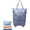 Generic Borsa a tracolla con ruote, bagaglio pieghevole da portare sotto il sedile, organizzazione notturna, porta indumenti per palestra, shopping, scavo, fine settimana, vacanze, Blu, Refer to description