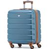 Flight Knight Set di 2 Valigie Rigide in ABS Leggere a 4 Ruote - Bagaglio a Mano Da Cabina Approvato per Compagnie Aeree Come BA E Dimensioni Massime per Easyjet Borsa Da Cabina Grande 56x45x25cm