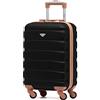 Flight Knight Valigie Rigide in ABS Leggere con 4 Ruote, Bagaglio a mano da cabina approvato per oltre 100 compagnie aeree come EasyJet, British Airways, Ryanair, e molte altre