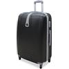 OR&MI Set 3 Valigie Trolley Rigido Piccolo Medio Grande 4 RUOTE Valigia in ABS (Nero)