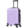 R.Leone Valigia da 1 Fino a Set 4 Trolley Rigido grande, medio, bagaglio a mano 55x40x23 cm Wizz, ITA Airways e bagaglio 45x36x20 cm EasyJet in ABS 9001 (Lilla, XS Bagaglio Low cost)