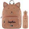 Upstitch Studio Trixie: Zaino e Borraccia per Bambini, per l'Asilo e Chitarra, Personalizzato con Nome, Gatto, Set: Rucksack BIG + Flasche