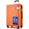 Shavont Valigia Grande Rigida in ABS, Trolley Leggero con 4 Ruote Doppie 360° Silenziose, Serratura Integrata, Valigia da Viaggio 76x50x29 cm (76 cm, Arancione)