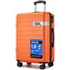 Shavont Valigia Media Rigida in ABS, Trolley Leggero con 4 Ruote Doppie 360° Silenziose, Serratura Integrata, Valigia da Viaggio 66x45x26,5 cm (66 cm, Arancione)